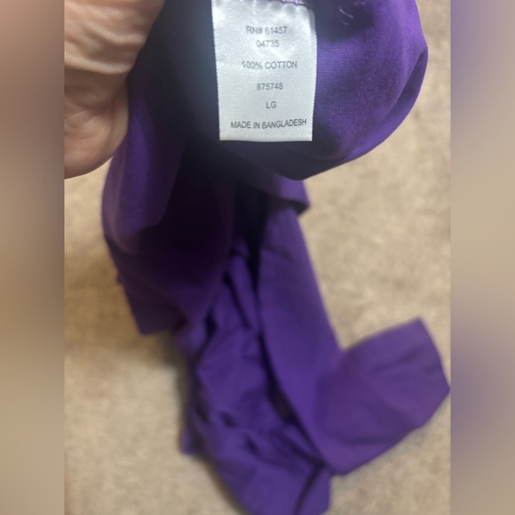 Easy Essentials Purple button-down shirt, long sleeves, casual, size L G - Picture 7 of 7